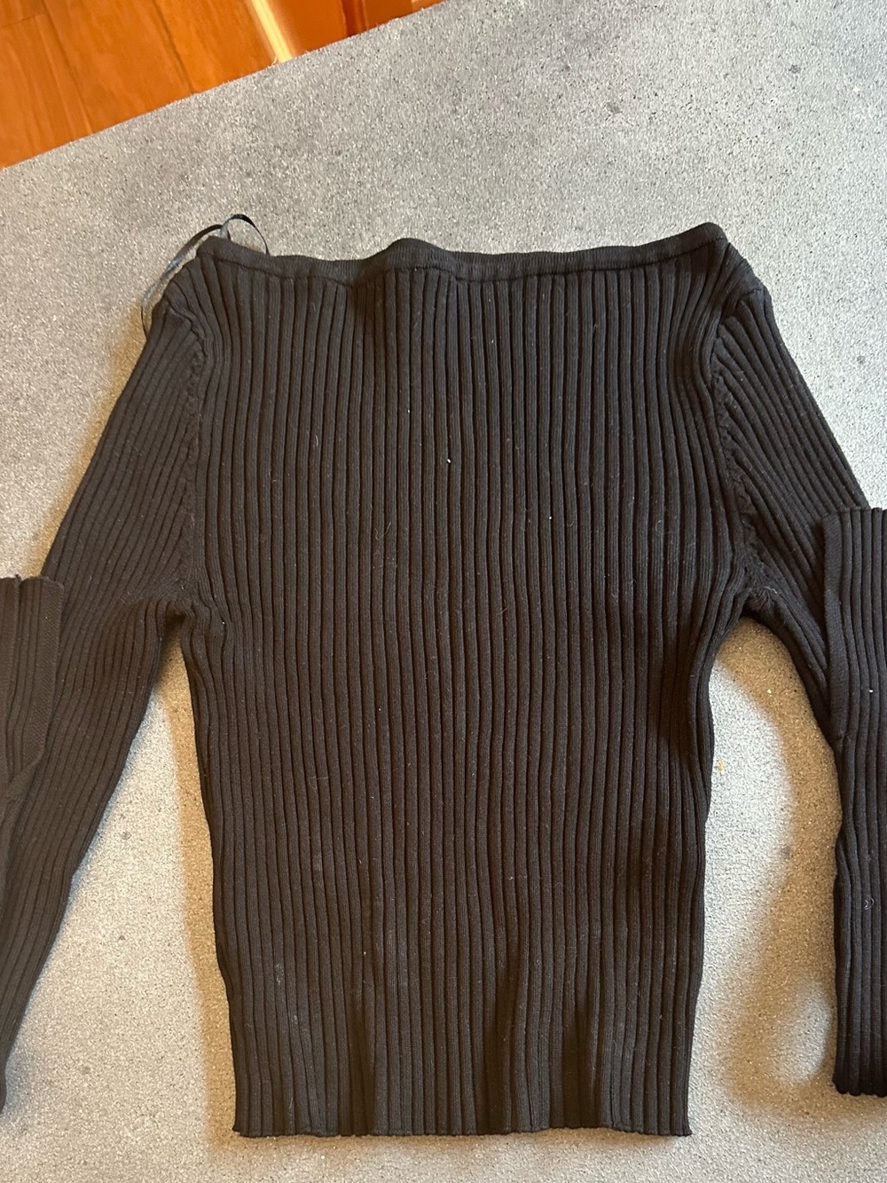 H&M Black Ribbed Off-Shoulder Knit Top